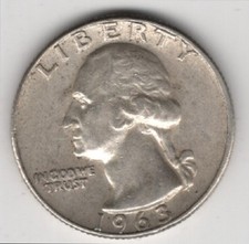 1963 D QUARTER 90% SILVER 25 CENTS DENVER MINT UNITED STATES OF AMERICA USA 25¢