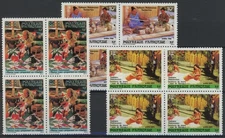 Polynesia 1986 : 4x Good Set Very Fine MNH Stamps in Blocks