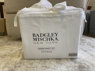 badgley mischka new york queen sheet set live in luxury BMNY10124-WQ