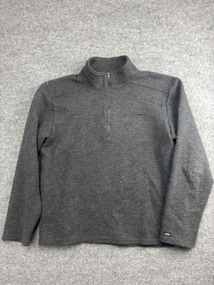 KAVU Sweater Mens Large Gray Half Zip Pullover Wool Blend Outdoor Casual