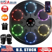 Music Boxing Machine Smart Bluetooth Wall Boxing Punching Pad 12 Modes w/ Gloves