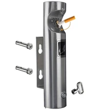 Elitra Outdoor Wall Mounted Cigarette Butt Receptacle - Slim Stainless Steel ...