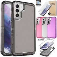 For Samsung Galaxy S21 5G Case Clear Transparent Cover / 2Pack Tempered Glass