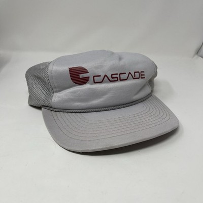 Vintage 1980s 90s CASCADE Foam Meshback Trucker Cap Grey VTG