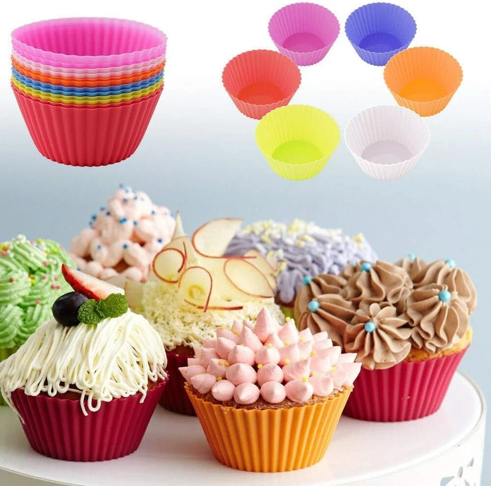 Mini Muffin Pan - Reusable Silicone Cupcake Molds 2In 24 Pack - Small Baking Cup