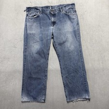7 For All Mankind Relaxed Straight Jeans Blue Distressed 5-Pocket Men