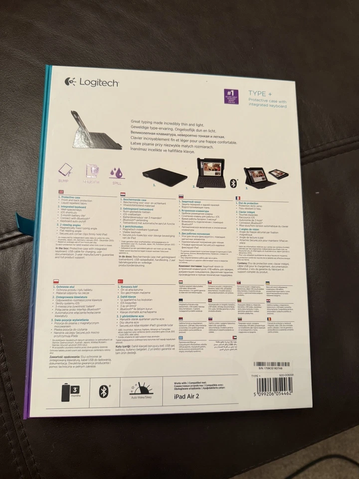 Logitech Type+ Protective Case with Integrated Keyboard for iPad Air 2 - Black - Image 2 of 3