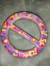 Lot of 2 Vintage Plastic T-shirt cincher Purple Pink Yellow Red