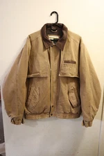 Vintage Wrangler  jacket mens cowboy roundup Tan Cotton Pockets Flap Xl