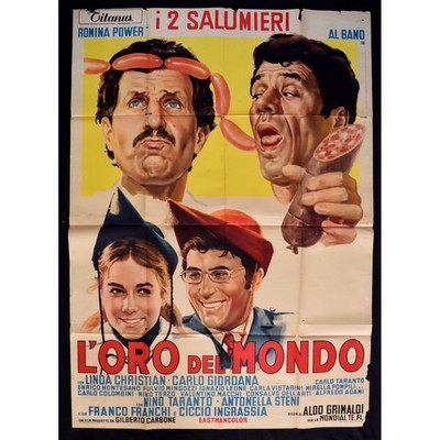 manifesto L'ORO DEL MONDO al bano romina power franchi ingrassia A175