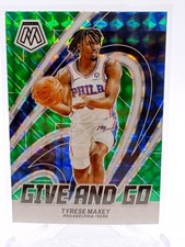 2023-24 Panini Mosaic - Give and Go Tyrese Maxey #14 Green Mosaic Prizm