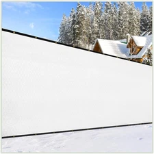 ColourTree 5'x12' White Fence Privacy Screen - Commercial Grade 170 GSM UV Stabi