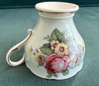 Paragon Teacup Saucer Blue Fluted Pink Cabbage Rose Double Warrant — photo 6