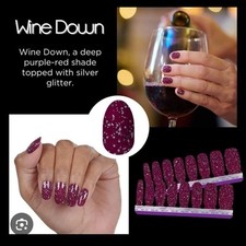 Color Street Nail Polish Strips, Wine Down, Glitter, New In Box, READ  