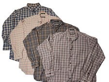 4- Kirkland Signature Plaid Button Down Dress Shirts Men's Large Traditional Fit