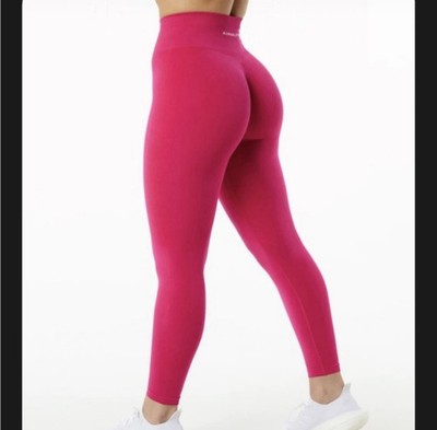 Alphalete Amplify Legging Hot Pink Ultra-High Rise Size Small Rear Ruching EUC