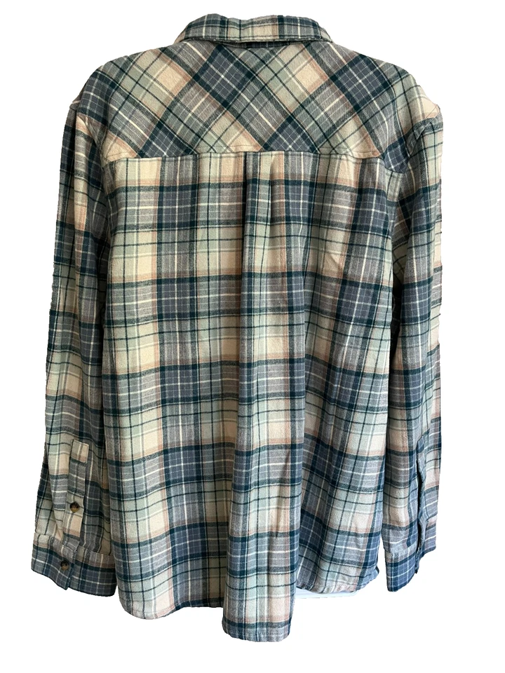 Camisa de franela manga larga a cuadros azul talla XL Zeroxposur Foto 4 de 4