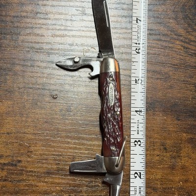 ROBESON SHUREDGE SCOUT Utility Pocket Knife 642214   1910-21  Jigged Bone Scales