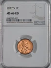 1937-S  1C  LINCOLN WHEAT CENT  "SAN FRANCISCO"  NGC MS66 RD (RED)  #8340750-007