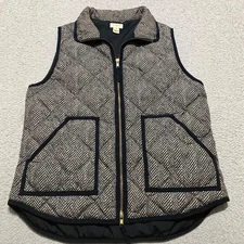 J. Crew Womens Medium Vest Jacket Full Zip Quilted Multicolor Down Puffer