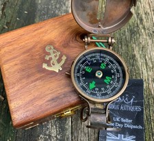 Antique Vintage Brass Navigation Compass Marine Maritime Collectible Gift Decor