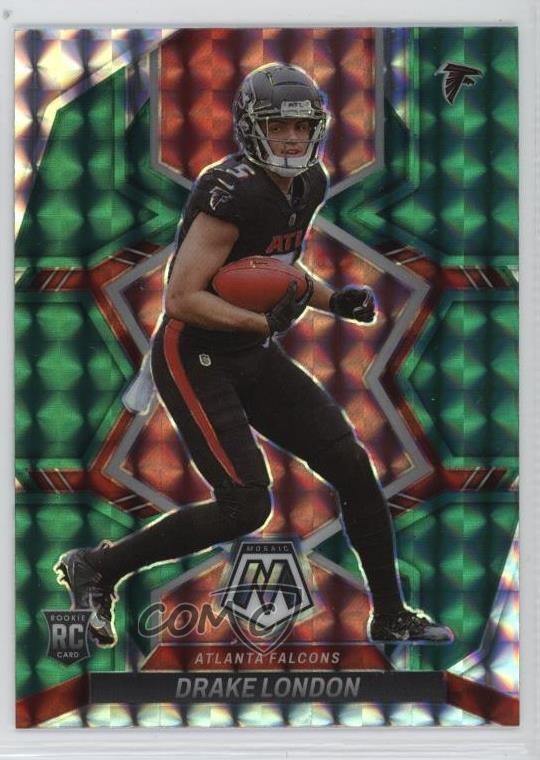 2022 Panini Mosaic Rookies Green Mosaic Prizm Drake London #312 Rookie RC 12g7