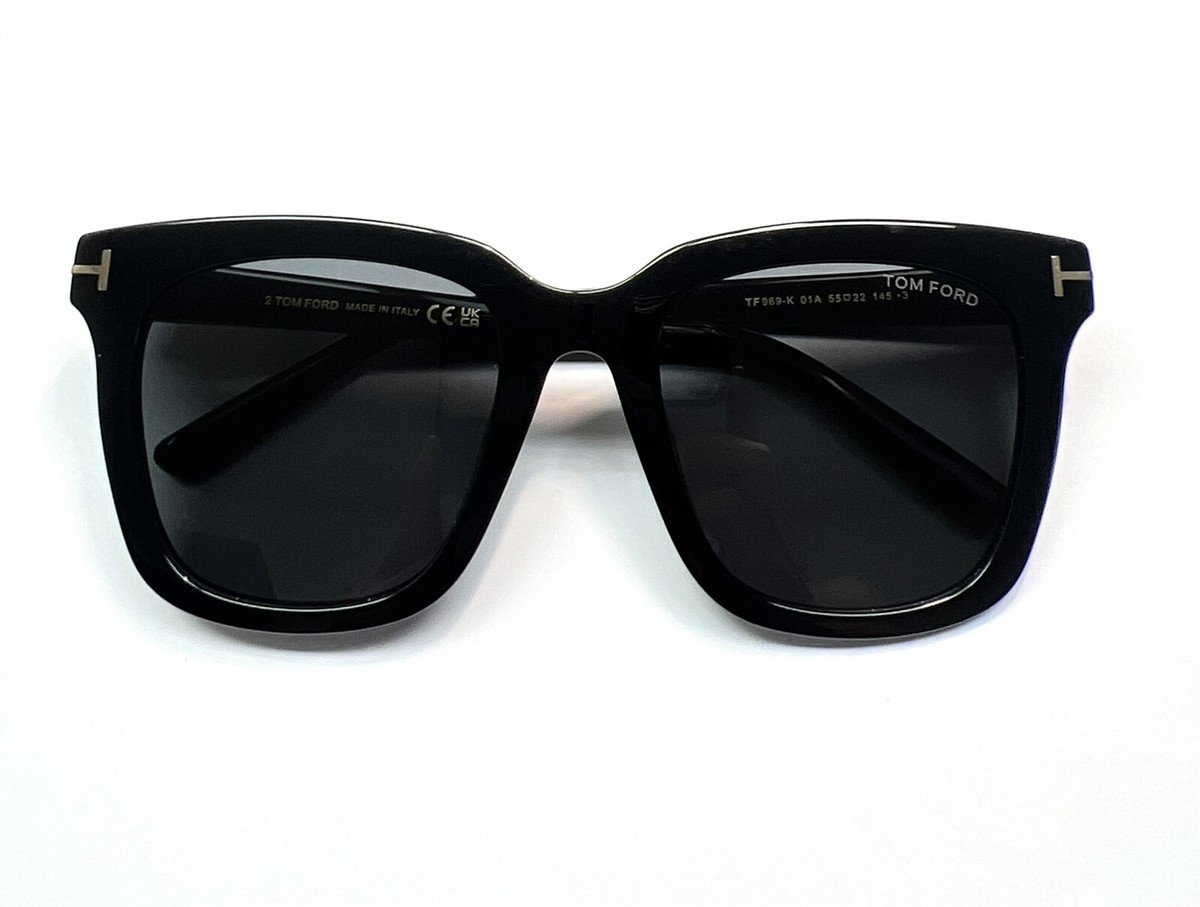 サングラス Tom Ford Sunglasses TF966K 01A Round Asian Fit Tom Ford TF969K 01A Sunglasses Polished Black Gray Tinted