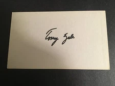 TONY ZALE AUTO. 3 X 5 INDEX CARD