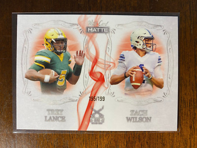 2021 Wild Card MATTE White Dueling Guns Trey Lance Zach Wilson #MDG-2 /199