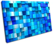 Squares Design Abstract SINGLE CANVAS WALL ART Picture Print VA