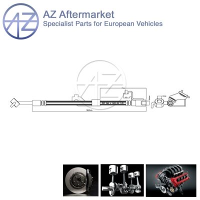 Fits Ford Escort 1995-2001 AZ Front Left Brake Hose 1075807 1041775