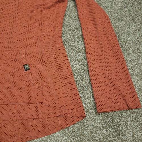 prAna Hoodie Women Small Orange ANGIE Mesh Pullover V-Neck Logo GENTLE USE - Picture 7 of 18