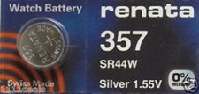 Renata Single Watch Battery Swiss Made 357 or SR44SW or AG13 1.55V Fast Shipping