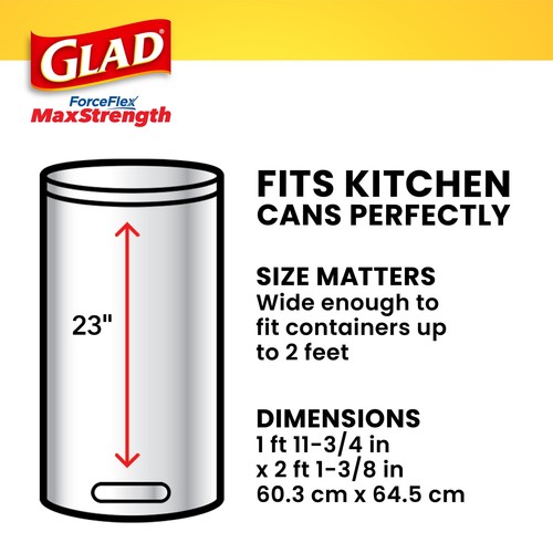 Glad Durable13 Gallon Tall Kitchen Drawstring Trash Bags Gain Lavender 40 Bags - Picture 4 of 12