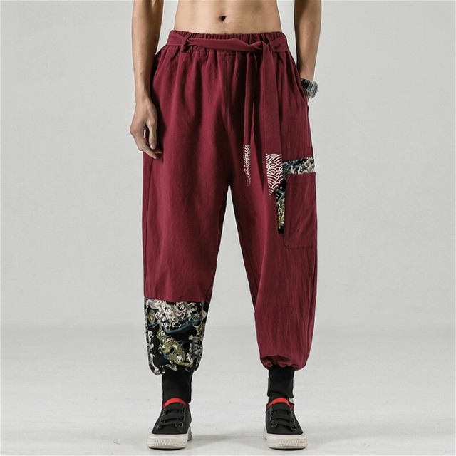 Men Chinese Kung Fu Pants Tai Chi Harem Bottoms Trousers Lace Up Wushu Art Lp000 eBay