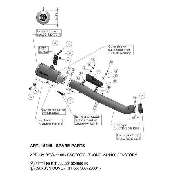Auspuffhalterung LeoVince Haltesatz Auspuffanlage FüR Aprilia RSV4 1100-image