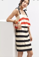 NWT Mare Mare for Anthropologie Nautical Stripe Bow Mini Dress SP Small Petite