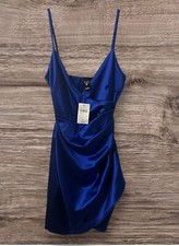 NWT Windsor Wrapped Satin Mini Dress Bodycon Spaghetti Straps Size XS