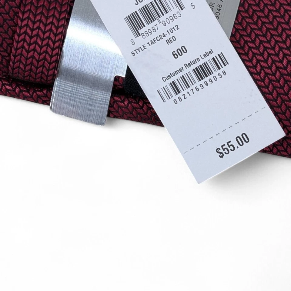 Corbata roja con textura lisa Alfani Julian para hombre delgada moderna 2 3/4" OS $55 Foto 3 de 4