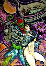 MASTERS OF THE UNIVERSE ORIGINAL GRAPHIC COMIC ART He-Man Trap-Jaw Teela Motu*