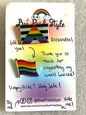 You can be yourself with me Rainbow Pride Support 2 Button Pins. B