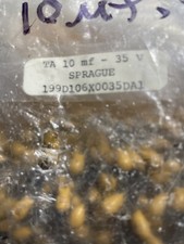 A lot of TEN 10 Sprague Tantalum capacitor p/n 199D106X0035DA1, 10 uf, 35 v
