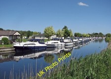 Photo 6x4 Clayhithe: blue sky, blue boats, blue water Cruisers moored at  c2015