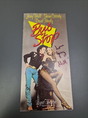 JERRY HALL - handsigniertes / handsigniertes Theaterprospekt, Bushaltestelle