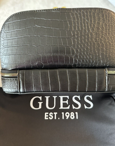 Borsa per trucco GUESS nera finto logo - custodia per cosmetici/da viaggio - nuova con borsa extra in raso - Foto 6 di 12