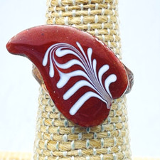 Copper Tone Ring Leaf Bead Adjustable