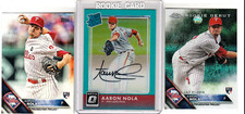 2016 OPTIC''SP''012/125''AARON NOLA''RATED ROOKIE''AQUA''AUTO''BLACK INK AUTO''