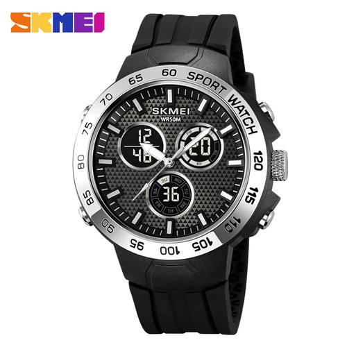 SKMEI Herren LED Digital Quarz Sportuhr Silikonband Alarm Armbanduhr - Bild 15 von 28