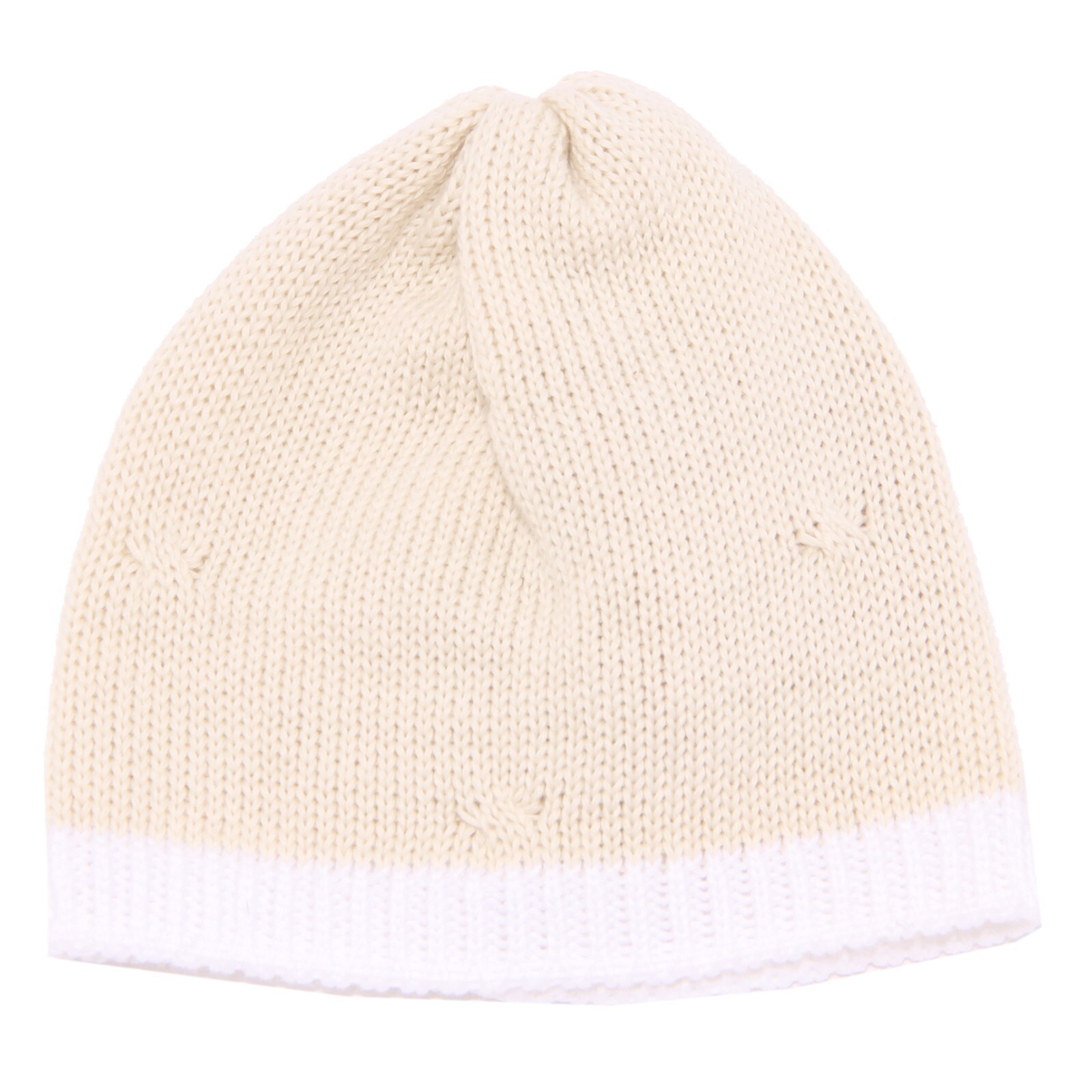 4628X детская шапочка cappello bimbo LITTLE BEAR бежево-белая из хлопка