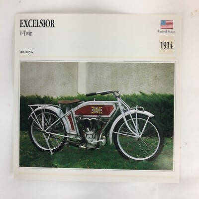 Excelsior V-Twin 1914 Spec Sheet Info Card 